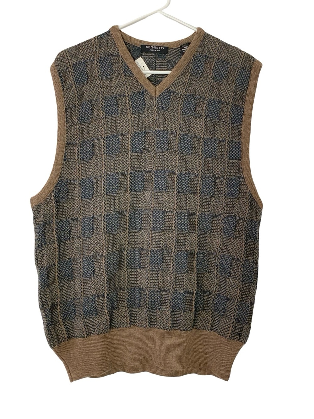 Segreto Nordstrom Merino Wool Sweater Vest Men Size Medium New Made In Italy NWT
